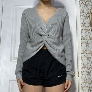 A gray sweater
